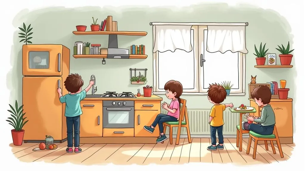 Kinderküche aufräumen im Einsatz