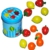13 tlg. Set Holz Früchte – mit Metall Dose + einzelnen Früchten – Holzfrüchte Frucht / Kaufmannsladen Kaufladen Kinderküche – für Mädchen + Jungen – Obstladen Obstsorten – Erdbeeren Orangen Zitronen - 