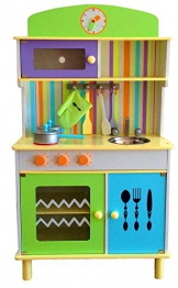Best For Kids Kinderküche Spielküche aus Holz mit Zubehör GRÜN – Chefküche green Top Qualität aus MDF Platte W10C026