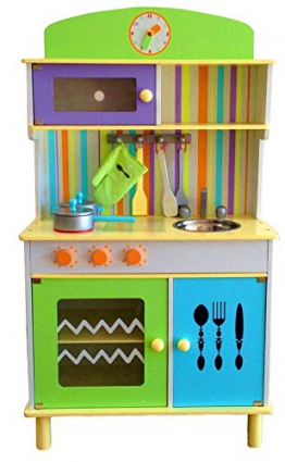 Best For Kids Kinderküche Spielküche aus Holz mit Zubehör GRÜN - Chefküche green Top Qualität aus MDF Platte W10C026