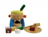Fondue – Set viel Zubehör für Kinderküche Holz 640071