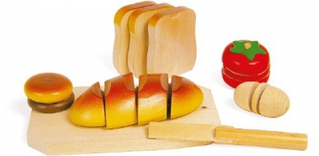 Holz Schneide Brot Kinderküche Kindergeschenk ab 3 Jahren