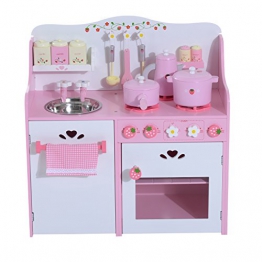 Homcom® Kinderküche Spielküche Spielzeugküche Kinderspielküche Spielzeug mit/ohne Zubehör/Fenster
