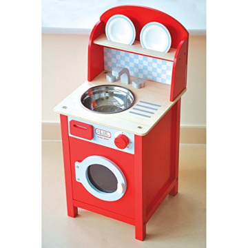 Indigo Jamm KIJ10058 Spielwaschmaschine in Rot aus Holz