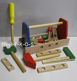 Kinder Werkzeugkasten, Holz Spielzeug 17 Teile, Holz Werkzeug für Kinder (LHS)