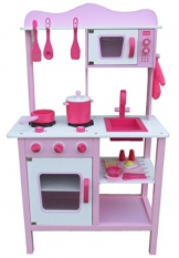 Kinderküche Spielküche PINK ROSA aus Holz mit Zubehör