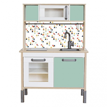 Limmaland - Möbelfolie Trianglig passend für die IKEA Kinderküche Duktig (Farbe Mint) - Kinderzimmer Dekoration