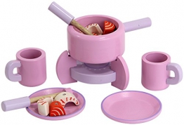 Mentari Fondue Set aus Holz für Spielküche pink mit Zubehör