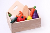 Natureich Küchenspielzeug aus Holz für Kinder ab 3 Jahre Küchenzubehör zum Schneiden – Magnetspiel für Kinderküche