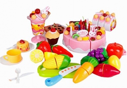 Schöne Wiedergabe Lebensmittel Spielen Kitchen Set für Kinder, Obst&Gemüse&Cake