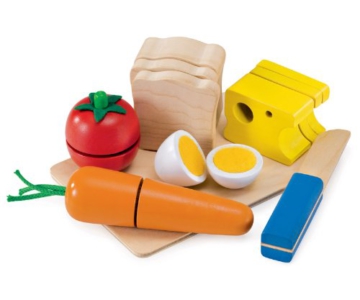 Selecta Spielzeug 1548 - Picknick, Set aus Holz zum schneiden üben und Sandwich bauen