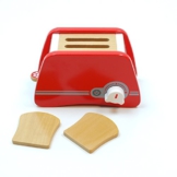 Toaster mit Hebel und Drehschalter mit Klickgeräuschen, inkl. 2 Toastscheiben / Material: Holz / für Kinder ab 3 Jahren geeignet