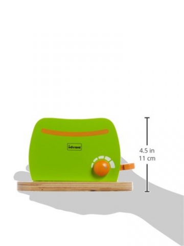 Idena 4100073 – Kleine Küchenmeister Toaster aus Holz, 9 teiliges Set, circa 16,5 x 7 x 11 cm - 