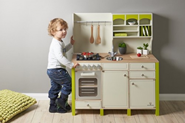 Kinderspielküche SALVIA aus Holz creme-grün - 